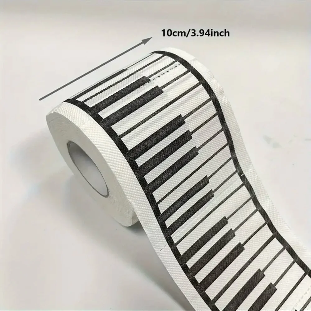 Musical Keyboard Design Toilet Paper, NEW, Fun, Black& White